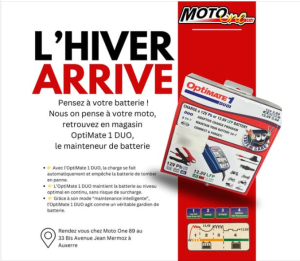 Protégez la batterie de votre moto cet hiver avec l’OptiMate 1 DUO